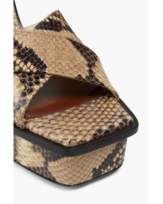 Zimmermann Multicolor Snake-effect Leather Platform Sandals