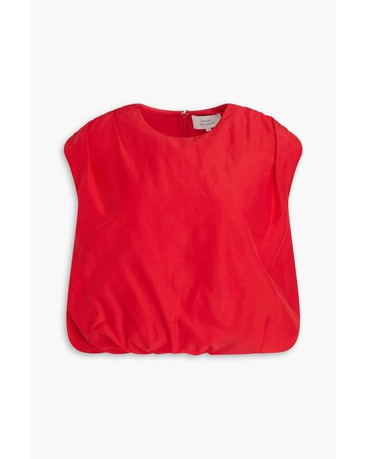 Loulou de Saison Red Cosma Cotton And Silk-blend Top