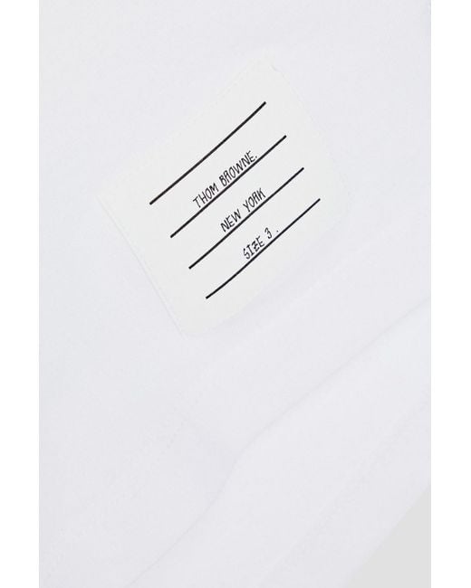 Thom Browne White Striped Cotton-Jersey T-Shirt for men