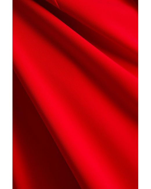 Marchesa Red Robe aus crêpe mit cape-effekt