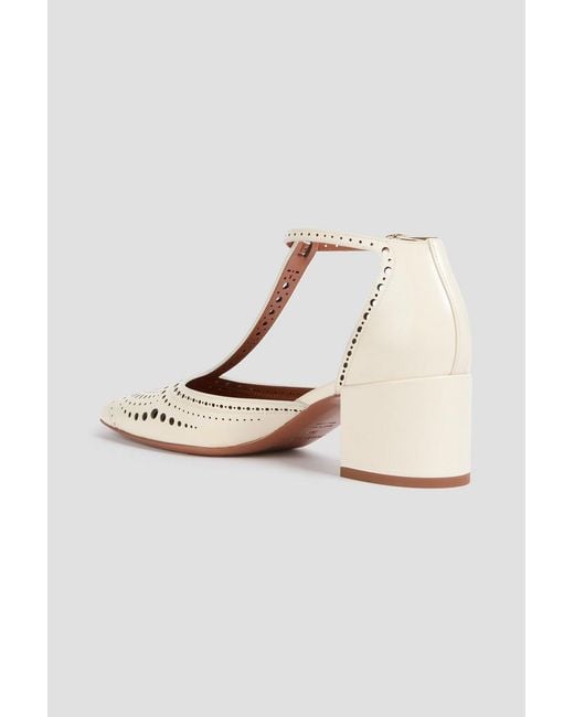 Zimmermann White Laser-Cut Leather Pumps