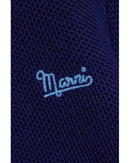 Marni Blue Embroidered Wool Cardigan