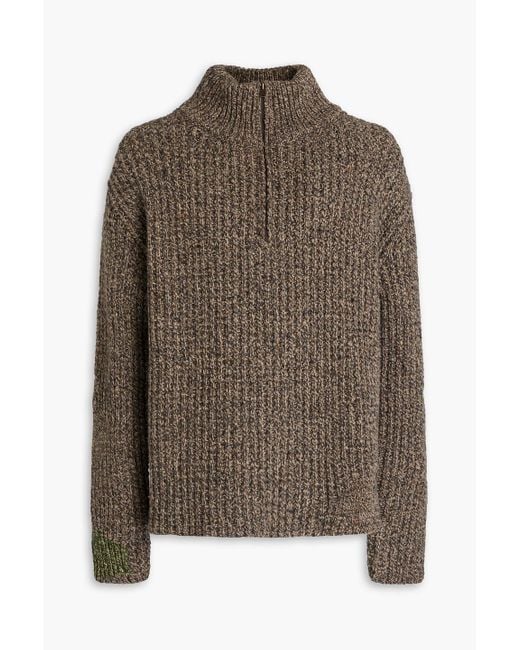 Maison Margiela Ribbed Wool And Alpaca-Blend Half-Zip Sweater in