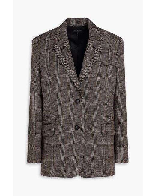 Rag & Bone Brown Lainey Checked Wool Blazer
