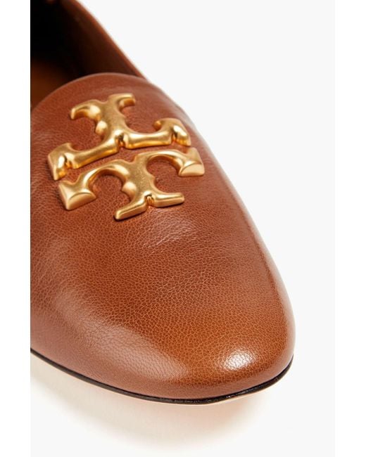 Tory Burch Brown Eleanore Embellished Leather Loafers