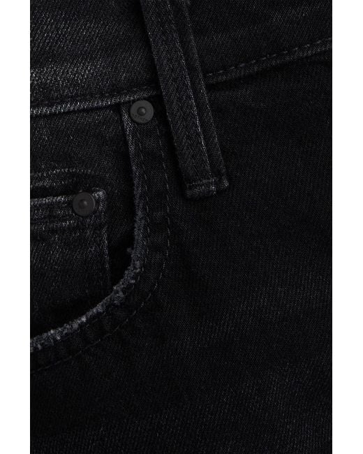 Mother Black Spinner High-Rise Wide-Leg Jeans