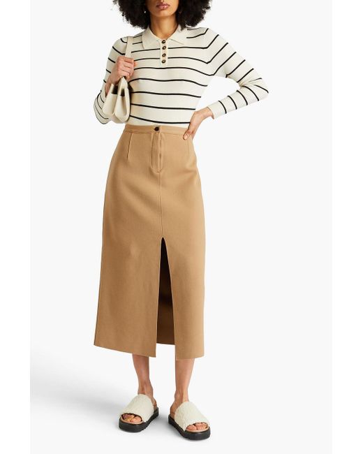 Theory Natural Merino Wool-blend Midi Skirt