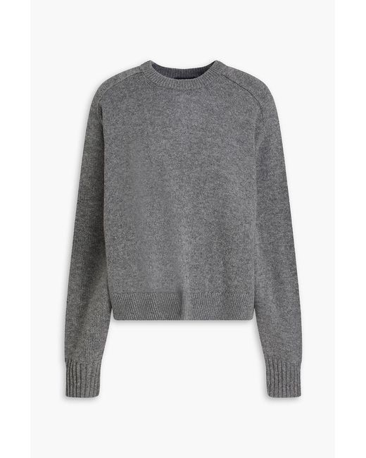 Theory Gray Cropped Cashmere Sweater