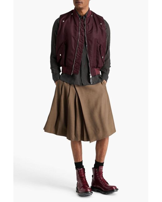 McQueen Red Shell Bomber Jacket for men