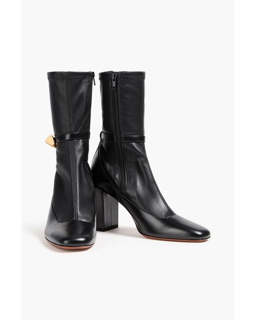 Zimmermann Black Embellished Stretch And Glossed-Leather Sock Boots