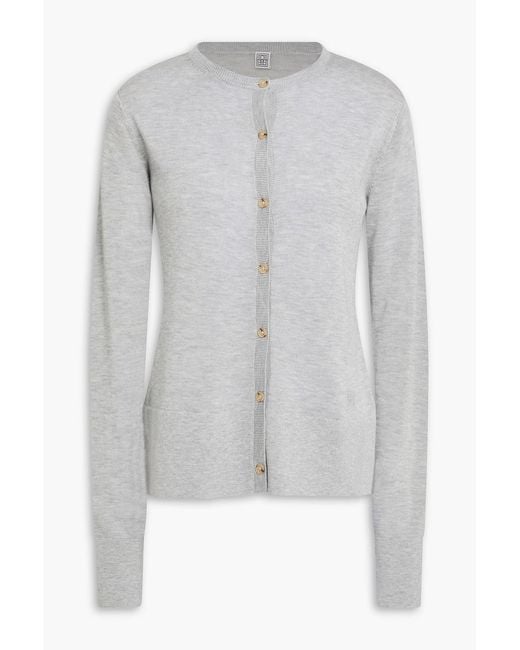 Totême  Gray Lyocell-Blend Cardigan