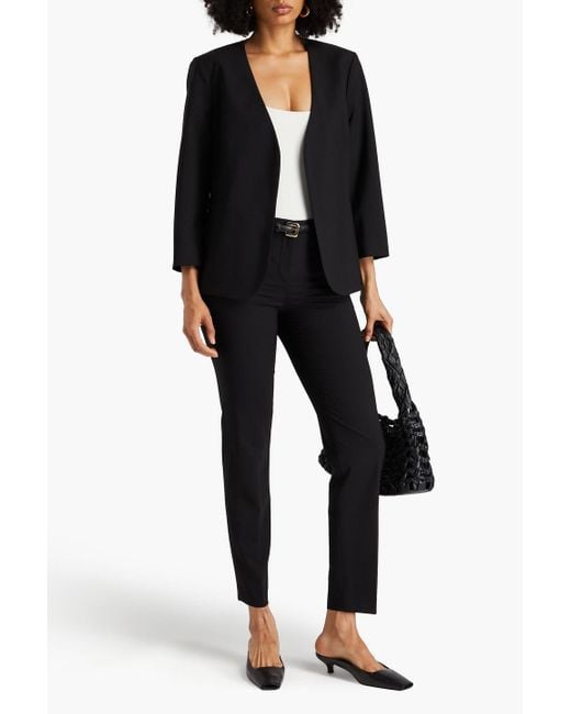 Theory Black Wool-blend Crepe Jacket