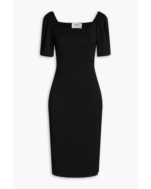 Ba&sh Black Robe Romea Cutout Crepe Dress