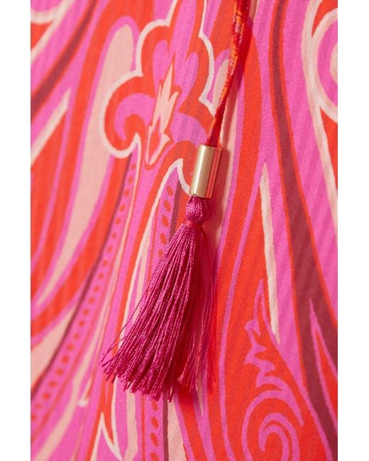 【ETRO】paisley-print cotton and silk-blend kaftan Etro Paisley-print Cotton And Silk-blend Kaftan in Pink | Lyst