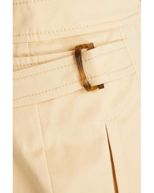 Alberta Ferretti Natural Cotton-blend Twill Shorts