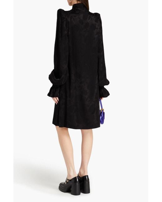 The Vampire's Wife Black Shelter From The Storm Satin-jacquard Dress