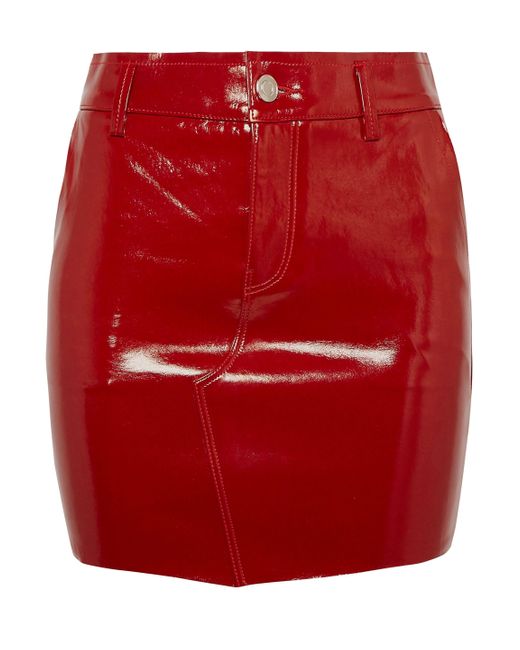 RTA Red Patent-leather Mini Skirt