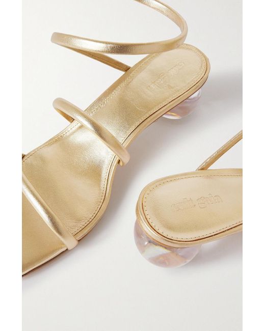 Cult Gaia Metallic Freya Leather Sandals