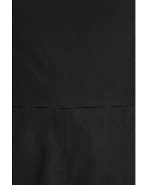 Roland Mouret Black One-Shoulder Cotton-Poplin Midi Dress