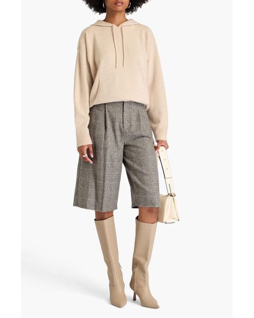Vince Gray Prince Of Wales Checked Wool-Blend Tweed Shorts
