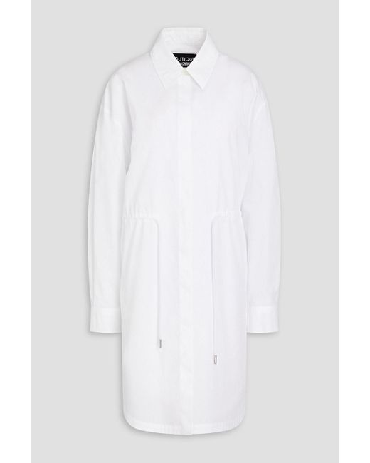 Boutique Moschino White Cotton-poplin Mini Shirt Dress