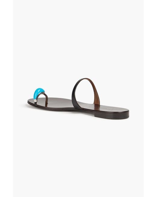 Giuseppe Zanotti Black Ganass 10 Embellished Leather Sandals