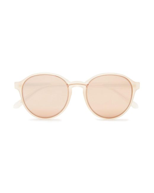 Linda Farrow Multicolor Round-frame Rose Gold-tone And Acetate Mirrored Sunglasses