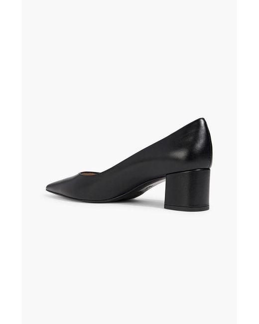 Stuart Weitzman Black Power Leather Pumps