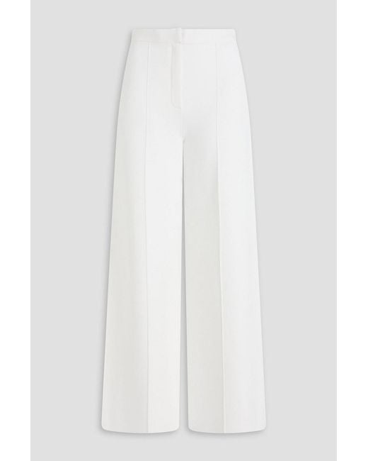 Theory White Knitted Wide-Leg Pants