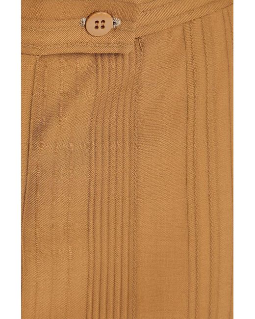 Giuliva Heritage Natural Laura Wool Wide-leg Pants