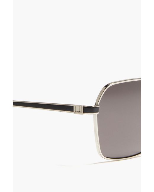 Dunhill Metallic Rectangle-frame Acetate Sunglasses for men