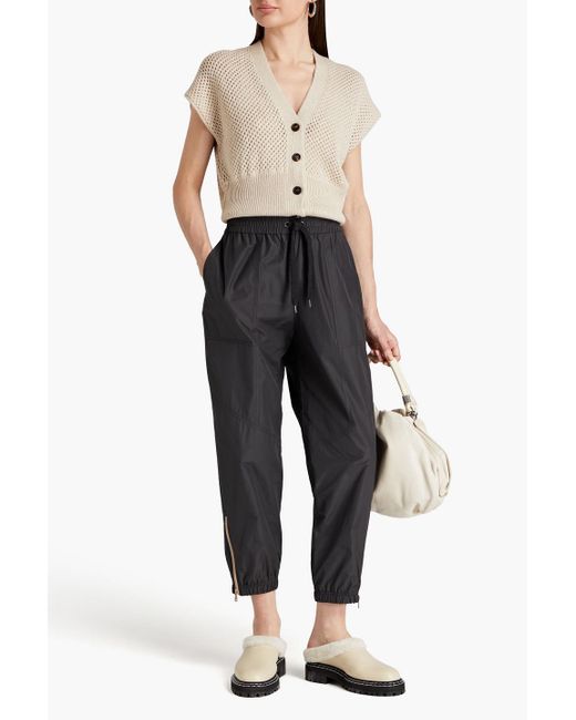 Brunello Cucinelli Black Cropped Shell Track Pants