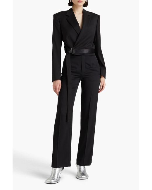Helmut Lang Black Cropped Wool Blazer