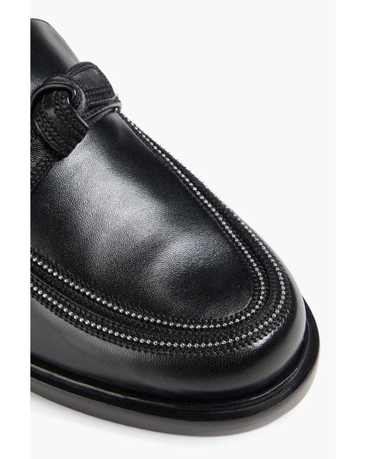 Alexandre Birman Black Loafers "clarita" aus leder mit verzierung und schleife