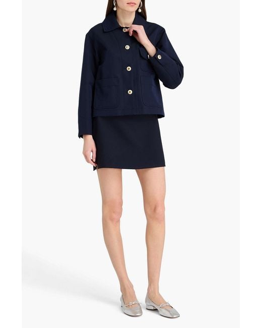 Sandro Blue Cotton-blend Twill Jacket