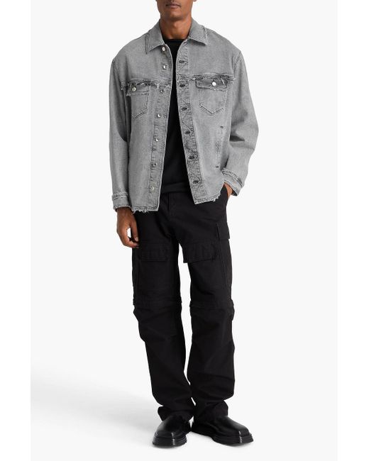 Dolce & Gabbana Overshirt aus ausgewaschenem denim in distressed-optik in Gray für Herren