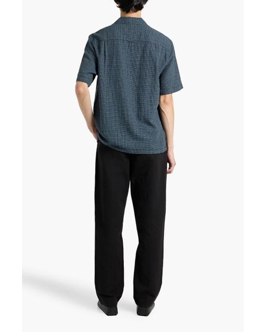 Alex Mill Blue Camp Checked Linen And Cotton-Blend Shirt for men