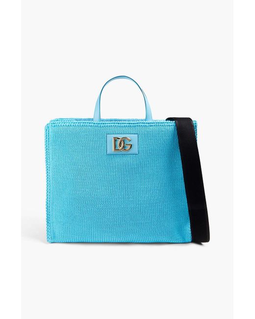 Dolce & Gabbana Blue Knitted Tote