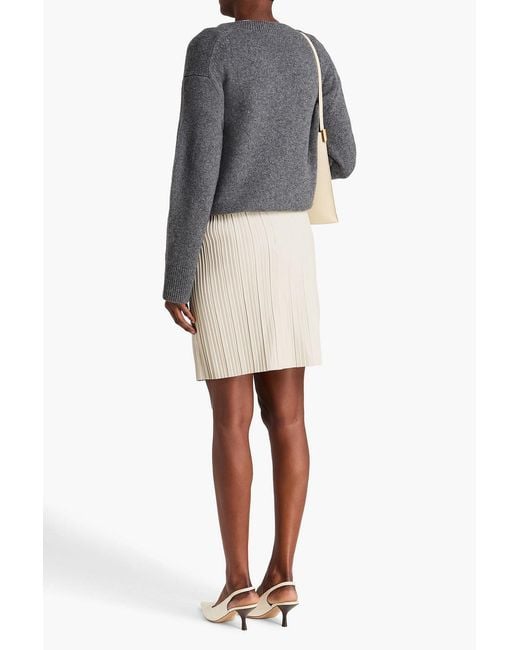 Rohe Natural Pleated Leather Skirt