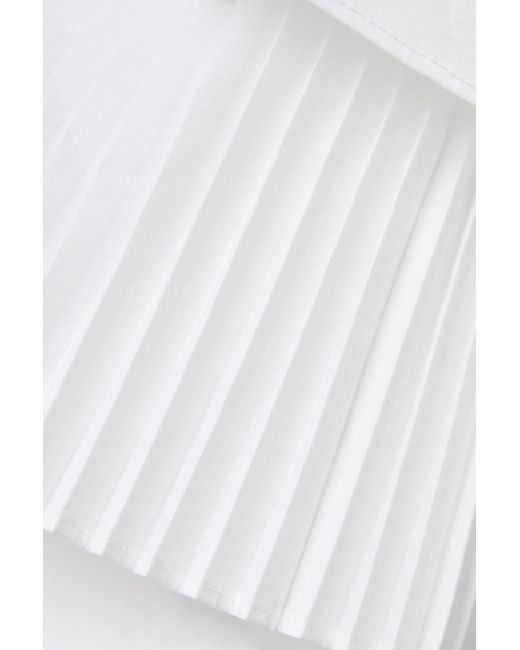 Jason Wu White Gestuftes minikleid aus popeline aus einer baumwollmischung mit falten