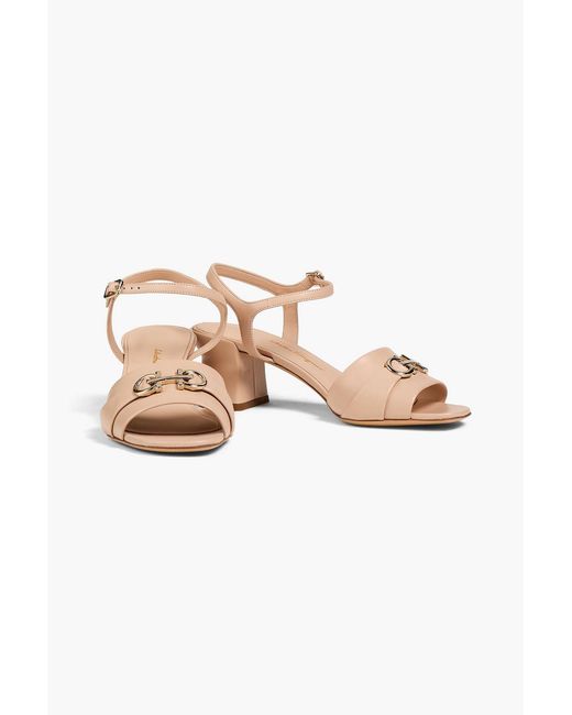 Ferragamo Pink Ondina 55 Leather Sandals