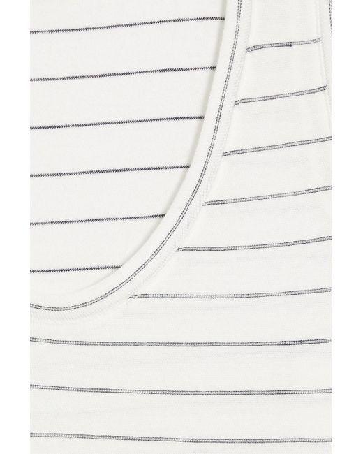 Vince Natural Striped Cotton-jersey Tank