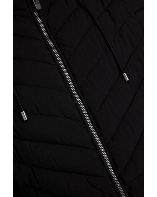 DKNY Black Quilted Shell Hooded Coat