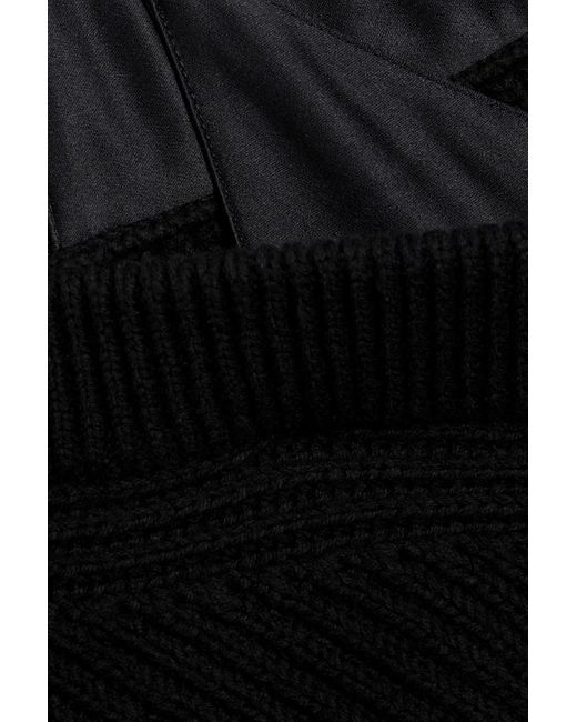 T By Alexander Wang Black Pullover aus einer gerippten baumwollmischung mit cut-outs