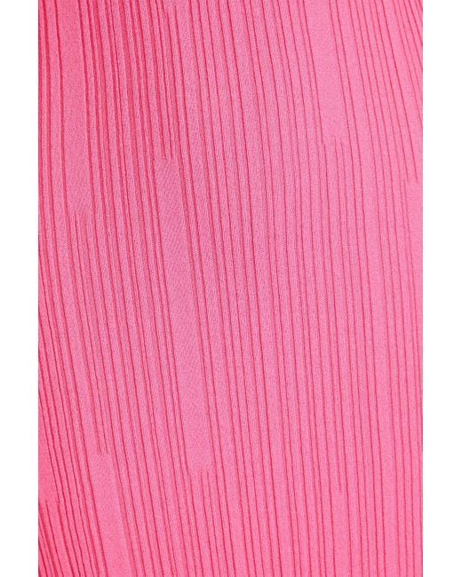 Jacquemus Pink Lenzuolo maxikleid aus rippstrick mit rollkragen