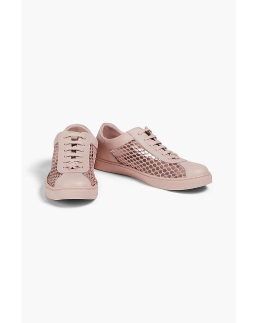 Gianvito Rossi Pink Sneakers aus mesh und leder