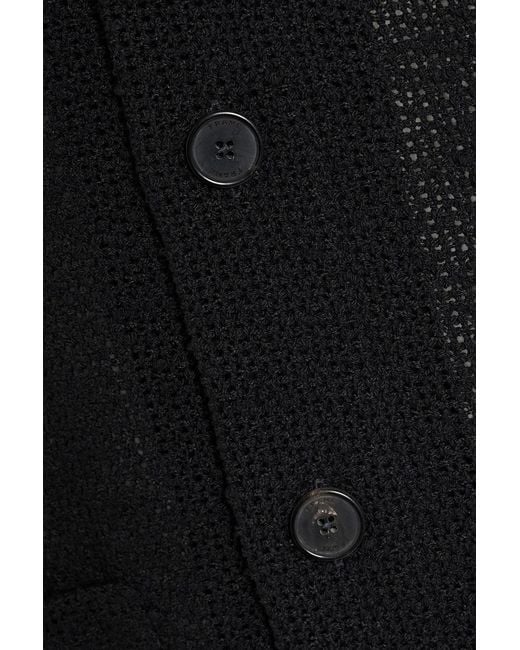 FRAME Black Crocheted Cotton-Blend Jacket for men