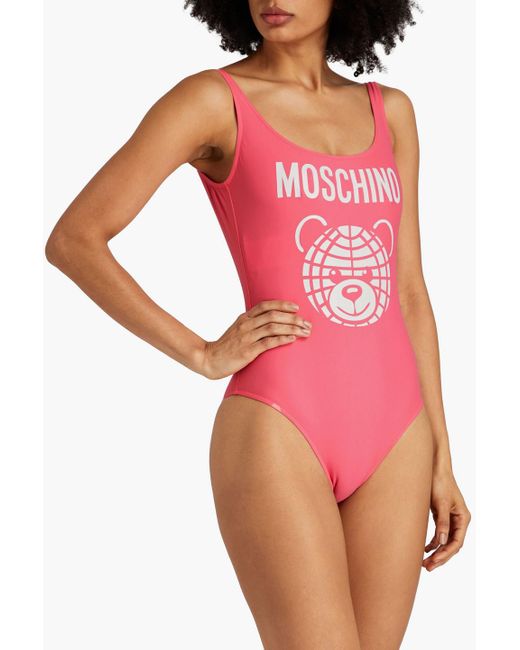 Moschino Pink Badeanzug mit print