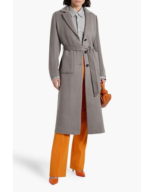 Diane von Furstenberg Gray Nene Wool-Felt Coat