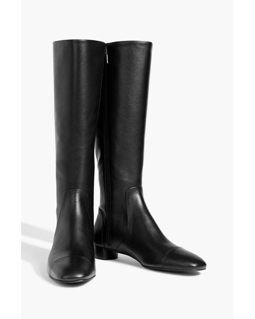 Stuart Weitzman Black Bridget Leather Knee Boots